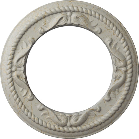 Ekena Millwork Roped Medway Medallion (Canopies up to 7 1/2"), 12 1/4"OD x 7 1/2"ID x 7/8"P, Pot of Cream Crackle CM12MEPCC